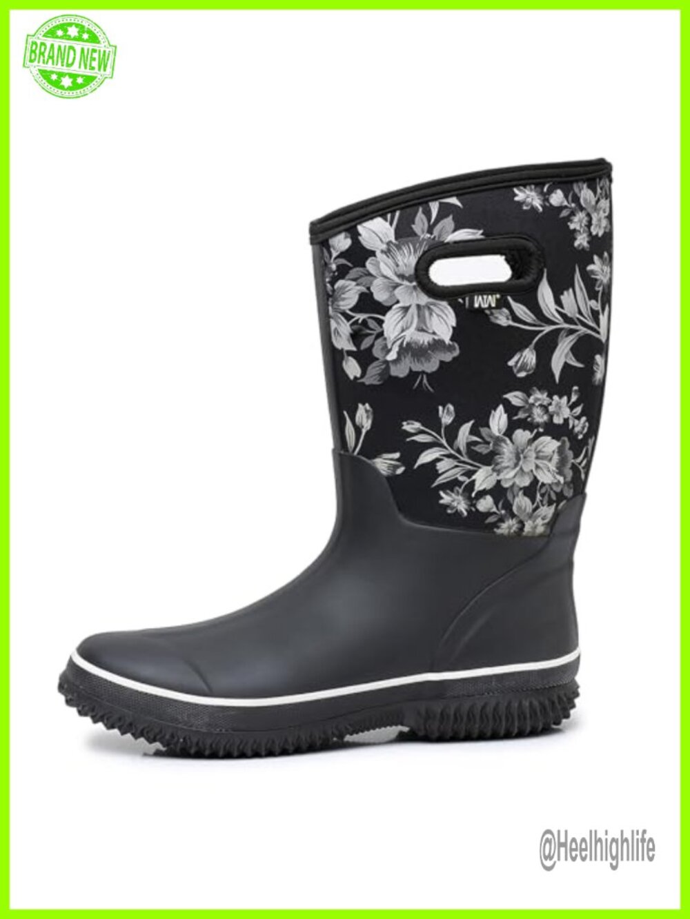 Waterproof Insulated Neoprene Rubber Mid Calf Rain Boots
